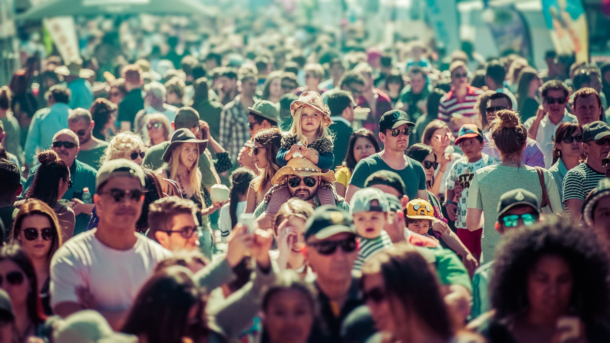 A crowd of people at an event