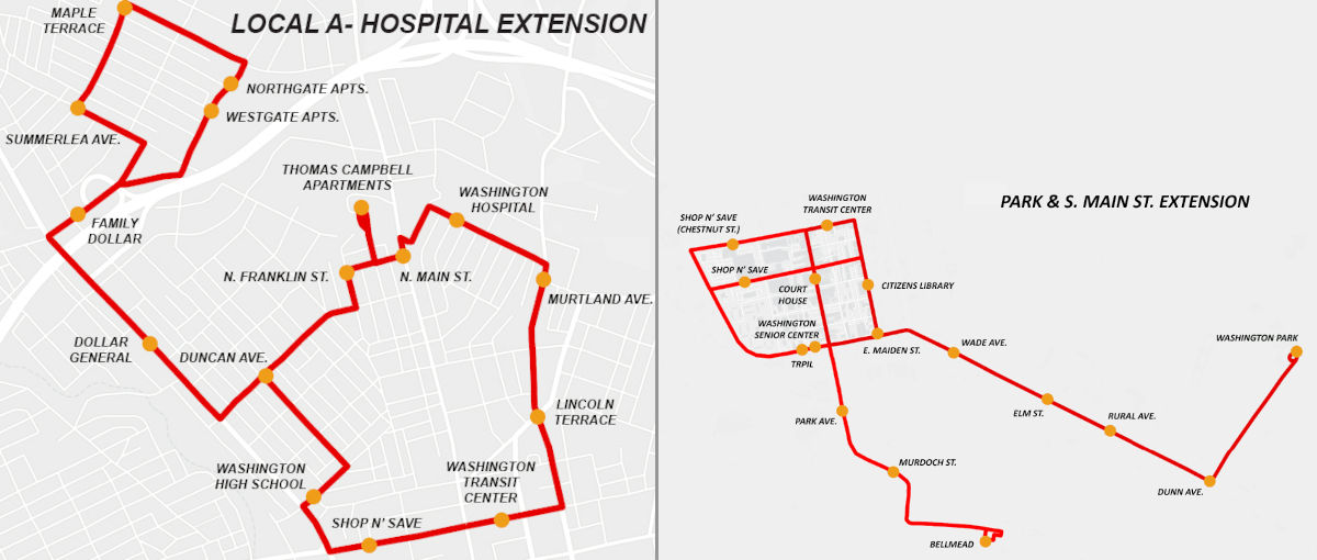 Official map of the Local A route