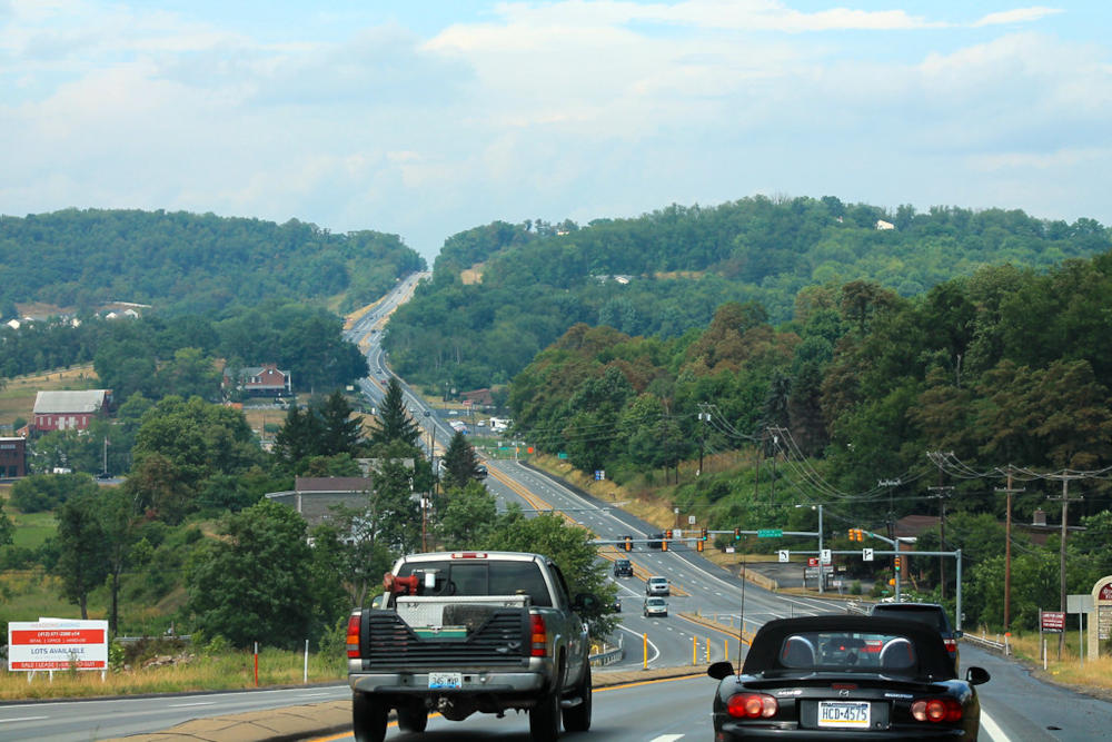 Driving on U.S. Route 19 north of Washington, PA